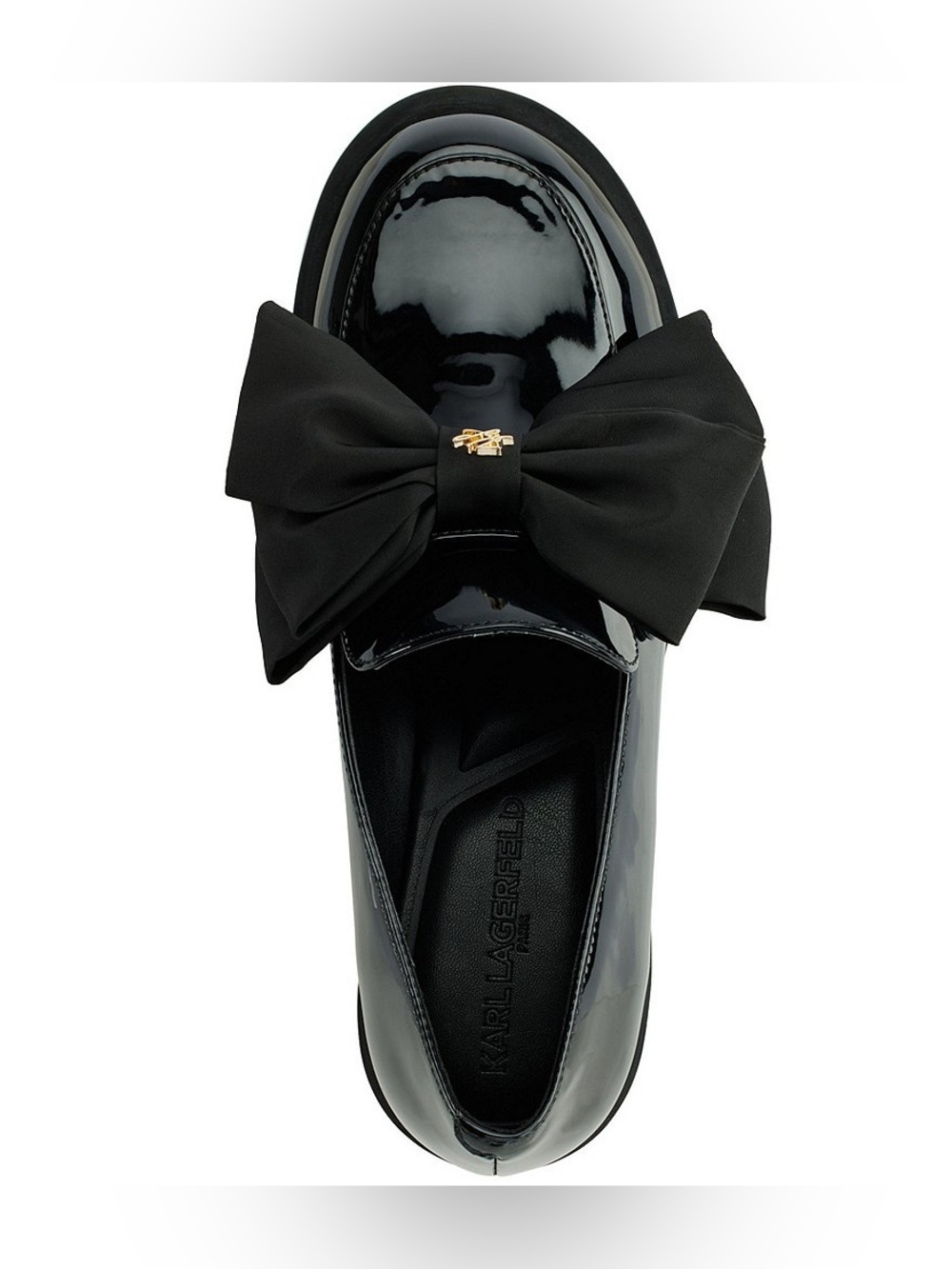 NWT KARL LAGERFELD PARIS Camilia Patent Leather Bow Detail Loafer Pumps Sz 8,5 - Picture 5 of 16